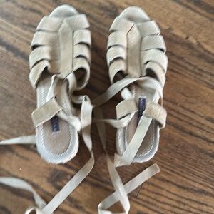 Ralph Lauren purple label beige suede espradrilles